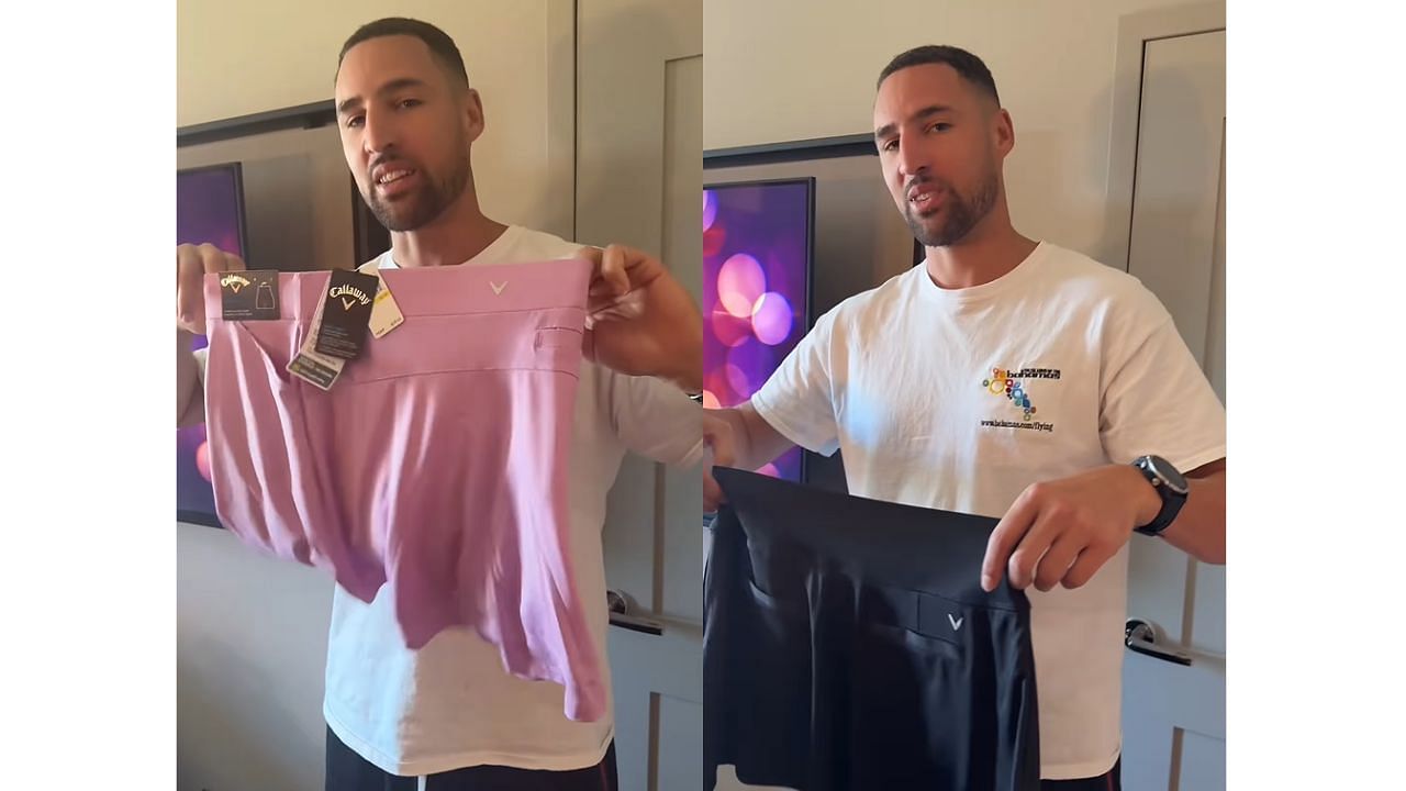 Thompson picked his girlfriend&#039;s outfit for their golf date on Wednesday. [photo: @theestallion/IG]