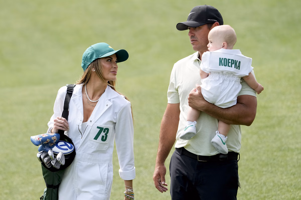 Jena Sims flaunts white bikini as she enjoys a vacation with son Crew & husband Brooks Koepka
