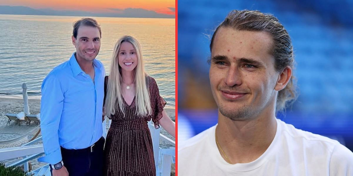 Rafael Nadal with sister Maribel (left, Source: Instagram/mariabel_nadal), Alexander Zverev (right, Source: Getty)