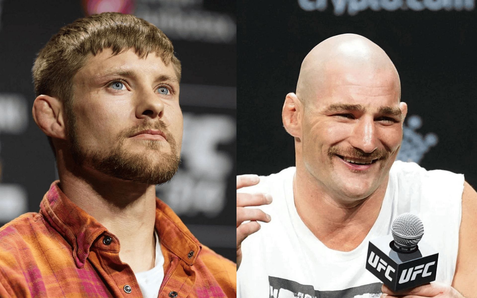 Bryce Mitchell (left) points out the difference between him and Sean Strickland (right). [Images courtesy: Getty]
