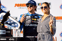 Ryan Blaney's sister Erin makes a fashion statement, styling a chic denim-on-denim look in recent IG update