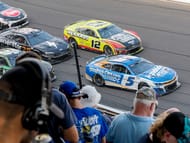 Kyle Larson (5) and Ryan Blaney (12) at the NASCAR Cup Series race, Brickyard 400. Source: Imagn