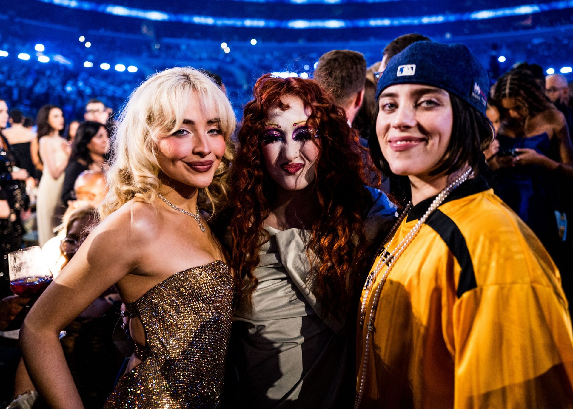 Sabrina Carpenter, Chappell Roan and Billie Eilish at the 67th Annual Grammy Awards on February 02, 2025 in Los Angeles, California. (Image via Getty)