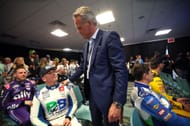 NASCAR Commissioner Steve Phelps and John H. Nemechek at a drivers' meeting in Homestead-Miami. Source: Getty