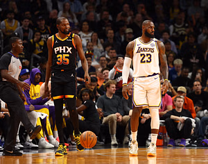LeBron James laughs as Kevin Durant doesn’t waste time sneak dissing new Rockets teammate