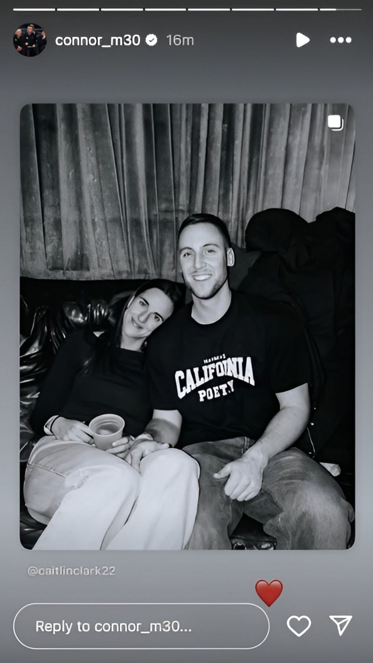 Caitlin Clark showers boyfriend Connor McCaffery with ’love’ on his