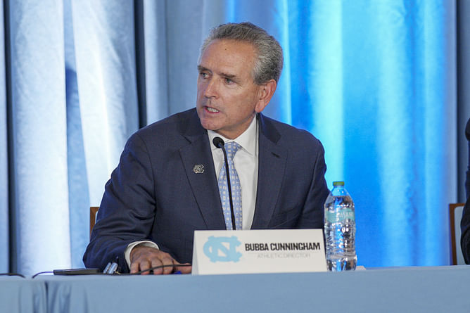 Outgoing North Carolina AD Bubba Cunningham shares how Steve Newmark can "add value" to the Tar Heels