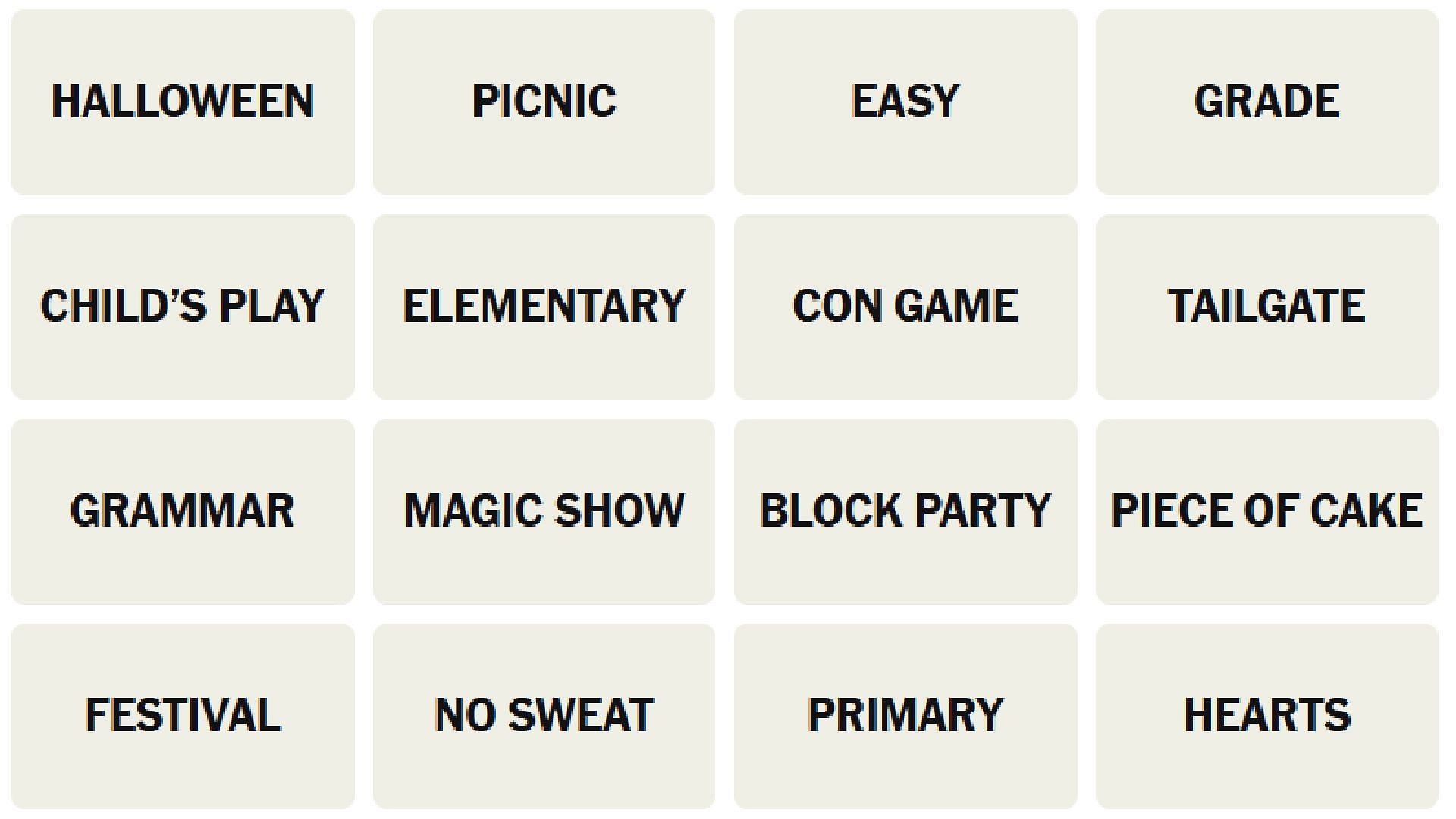 All New York Times Connections words for today (Image via The New York Times)