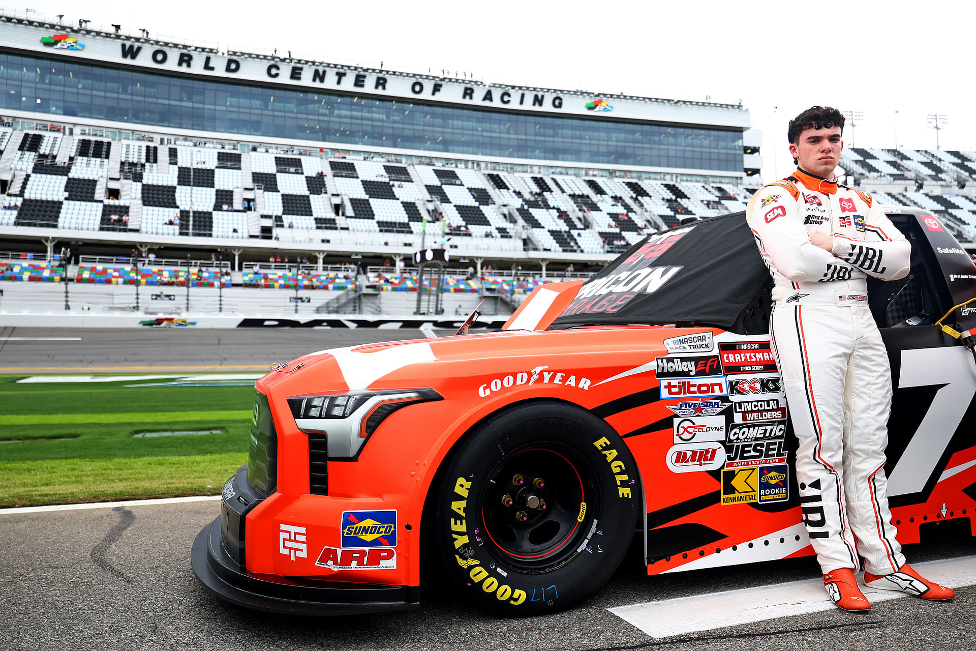NASCAR Truck Series driver Giovanni Ruggiero at Daytona International Speedway. Source: Imagn