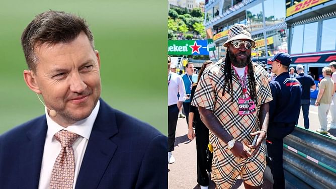 Brett Lee and Chris Gayle click selfie at Lord's amid ENG vs IND 2025 3rd Test [In Pictures]