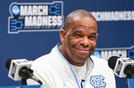 North Carolina Tar Heels coach Hubert Davis speaks at a press conference during NCAA Tournament First Round Practice at Fiserv Forum. Photo: Imagn