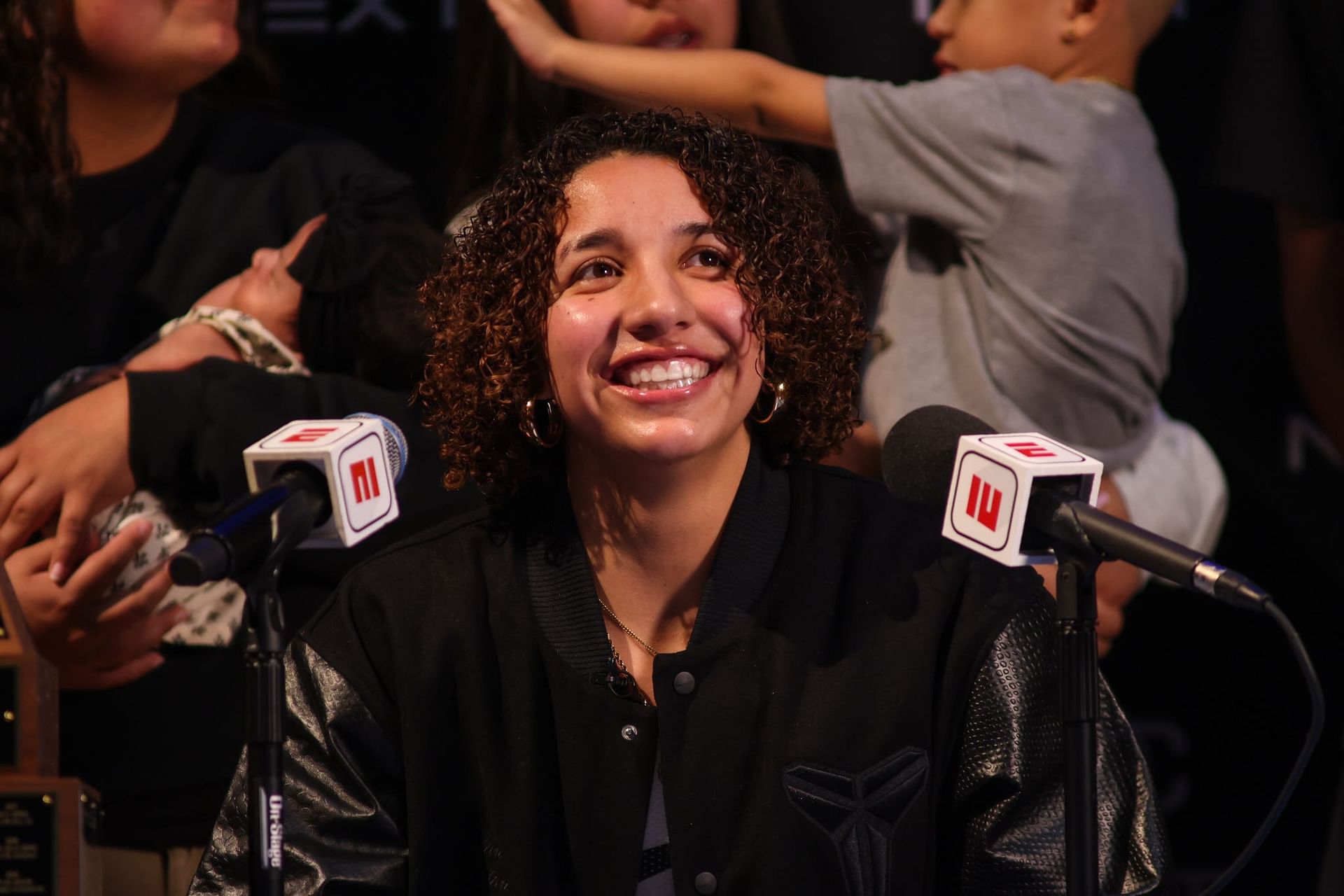 Monterey&#039;s Aaliyah Chavez announces she will be playing for the University of Oklahoma in front of an auditorium filled with fans at Monterey High School on Tuesday, March 25, 2025 in Lubbock, Texas. Photo: Imagn