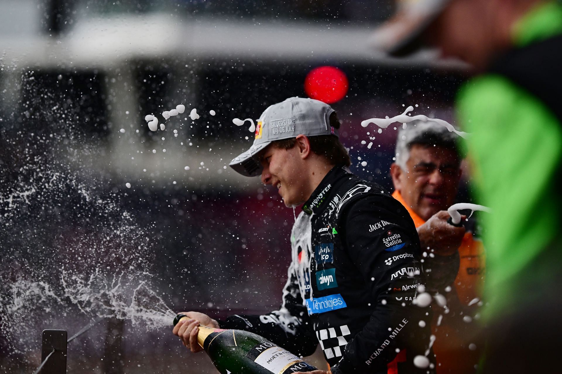Oscar Piastri at the podium for the 2025 F1 Grand Prix of Great Britain - Source: Getty