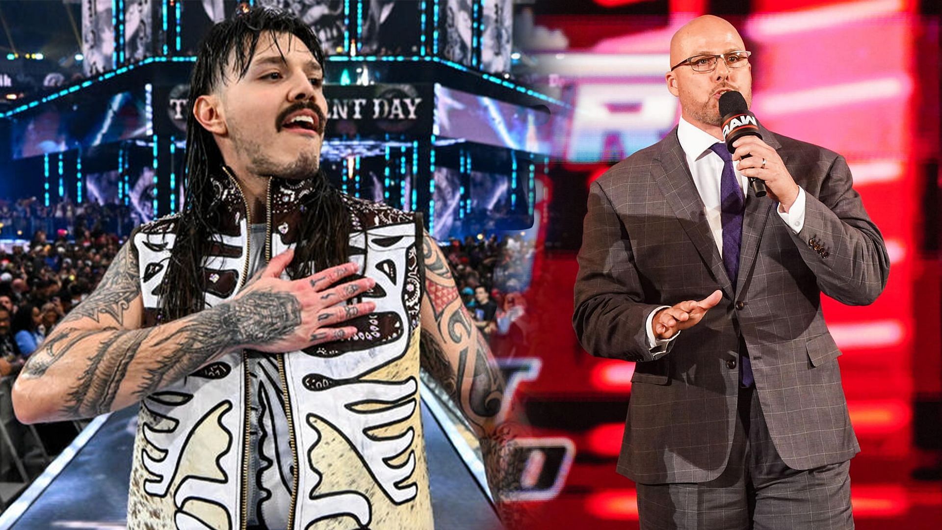 Dominik Mysterio &amp; Adam Pearce! (Image Credits: WWE.Com)
