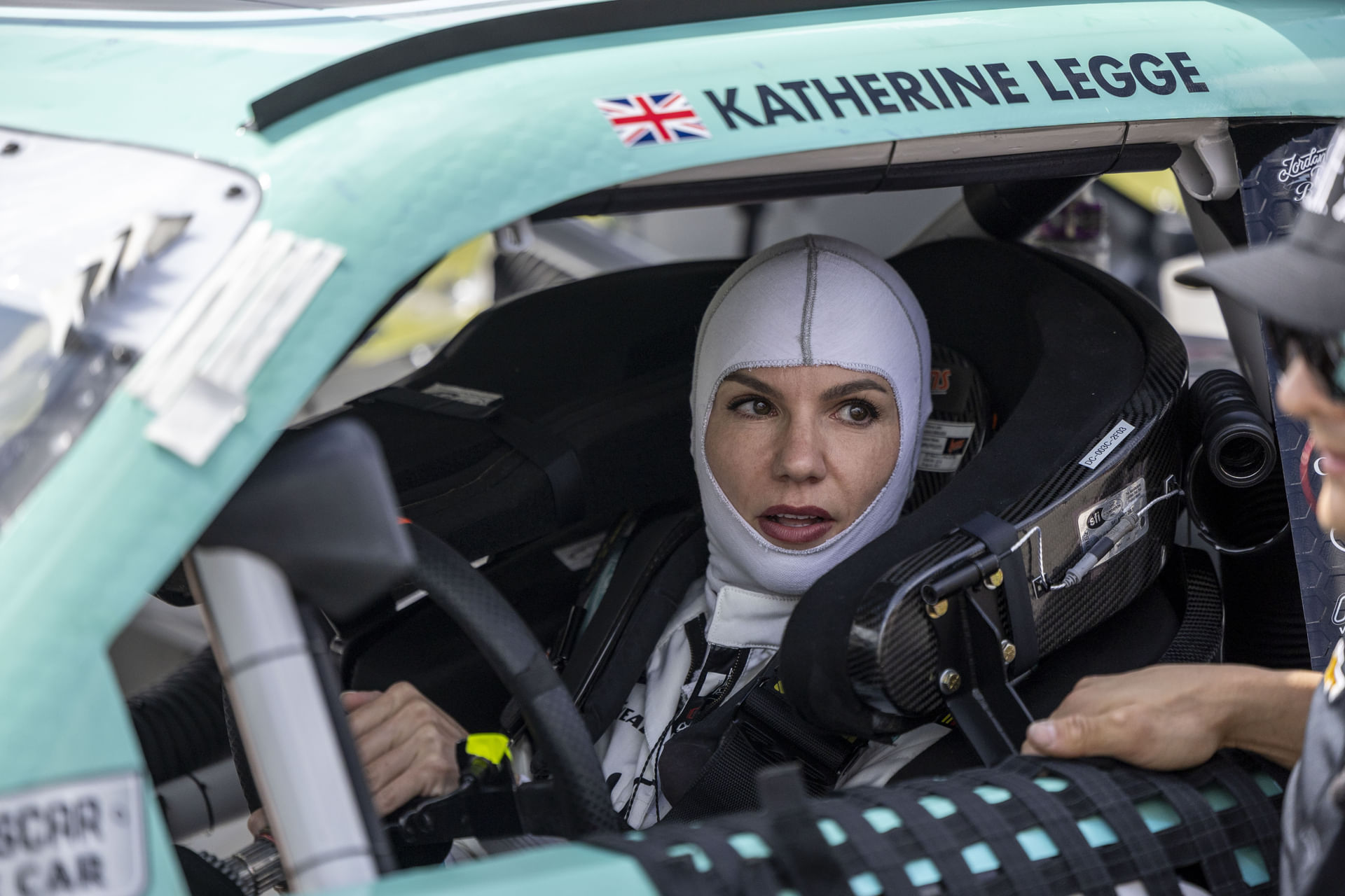Katherine Legge (32) before the NASCAR Xfinity Series Ag-Pro 300 at Talladega. Source: Imagn