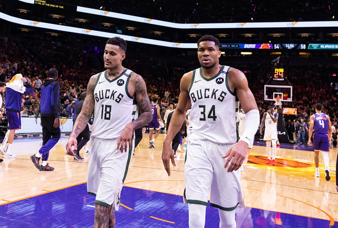 "My son so inspirational": Kyle Kuzma hilarious trolls Giannis Antetokounmpo as Bucks superstar speaks at public event