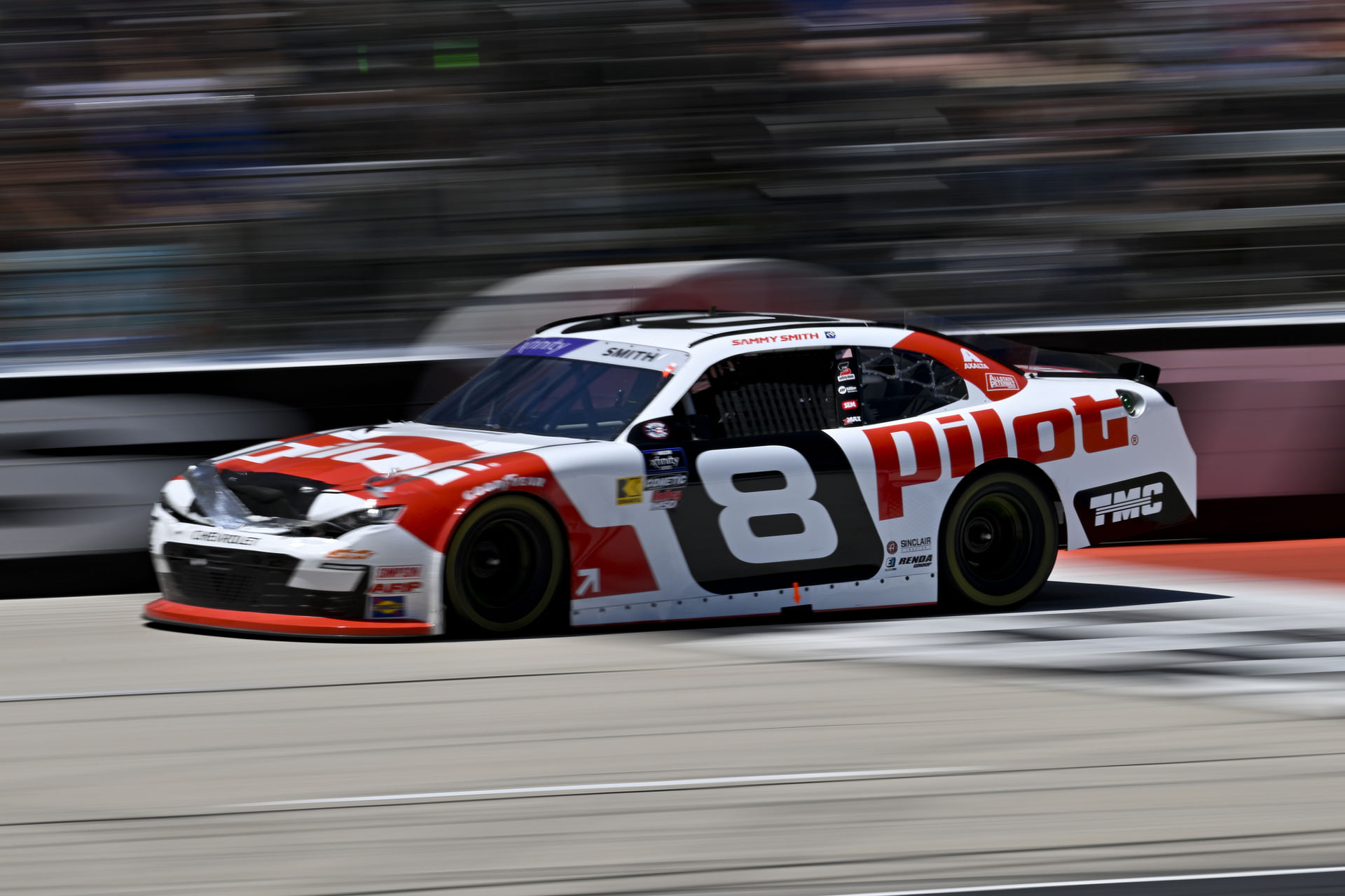 Xfinity Series driver Sammy Smith (8) drives during the NASCAR Xfinity race at Texas Motor Speedway - Source: Imagn