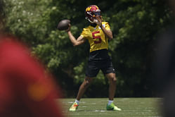 "Why not bring back the name?" - Mike Florio rips Commanders as Jayden Daniels' team revives old logo elements to wish ex-TE Chris Cooley on his birthday