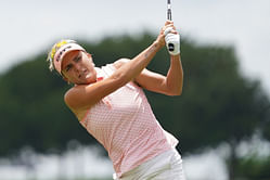Lexi Thompson opts for $45.49 light‑blue polo at New Jersey golf event