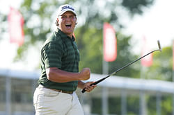 WATCH: 20-yo prodigy Aldrich Potgieter chips an eagle from penalty area at John Deere Classic 2025