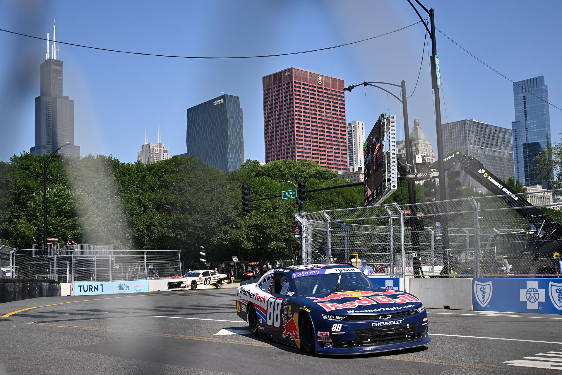 Connor Zilisch driving the #88 Chevrolet on the streets of Chicago - Source: Imagn