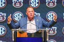 Auburn coach Hugh Freeze hits iconic Coldplay meme pose with wife Jill while sharing adorable snaps with granddaughter on IG