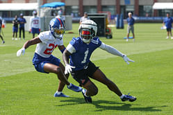 Malik Nabers lays motionless after hit at Giants training camp (Watch)
