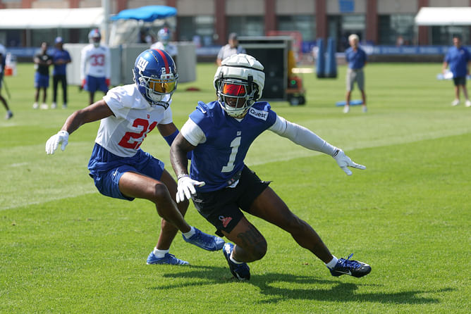 Malik Nabers lays motionless after hit at Giants training camp (Watch)