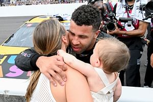 WATCH: Crown Jewel race winner Bubba Wallace recreates the iconic Lion King scene with his son Becks