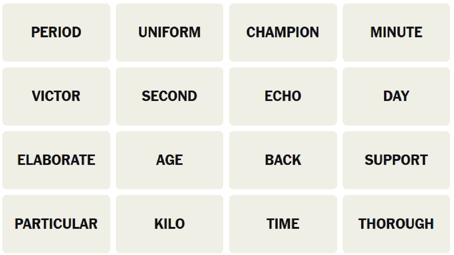 All words for today&#039;s New York Times Connections puzzle (Image via The New York Times)
