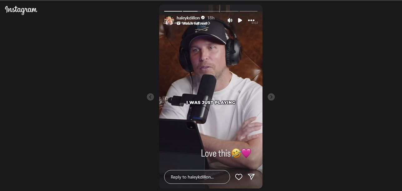 Haley Dillon&#039;s story on June 30 - Source: @haleykdillon on Instagram