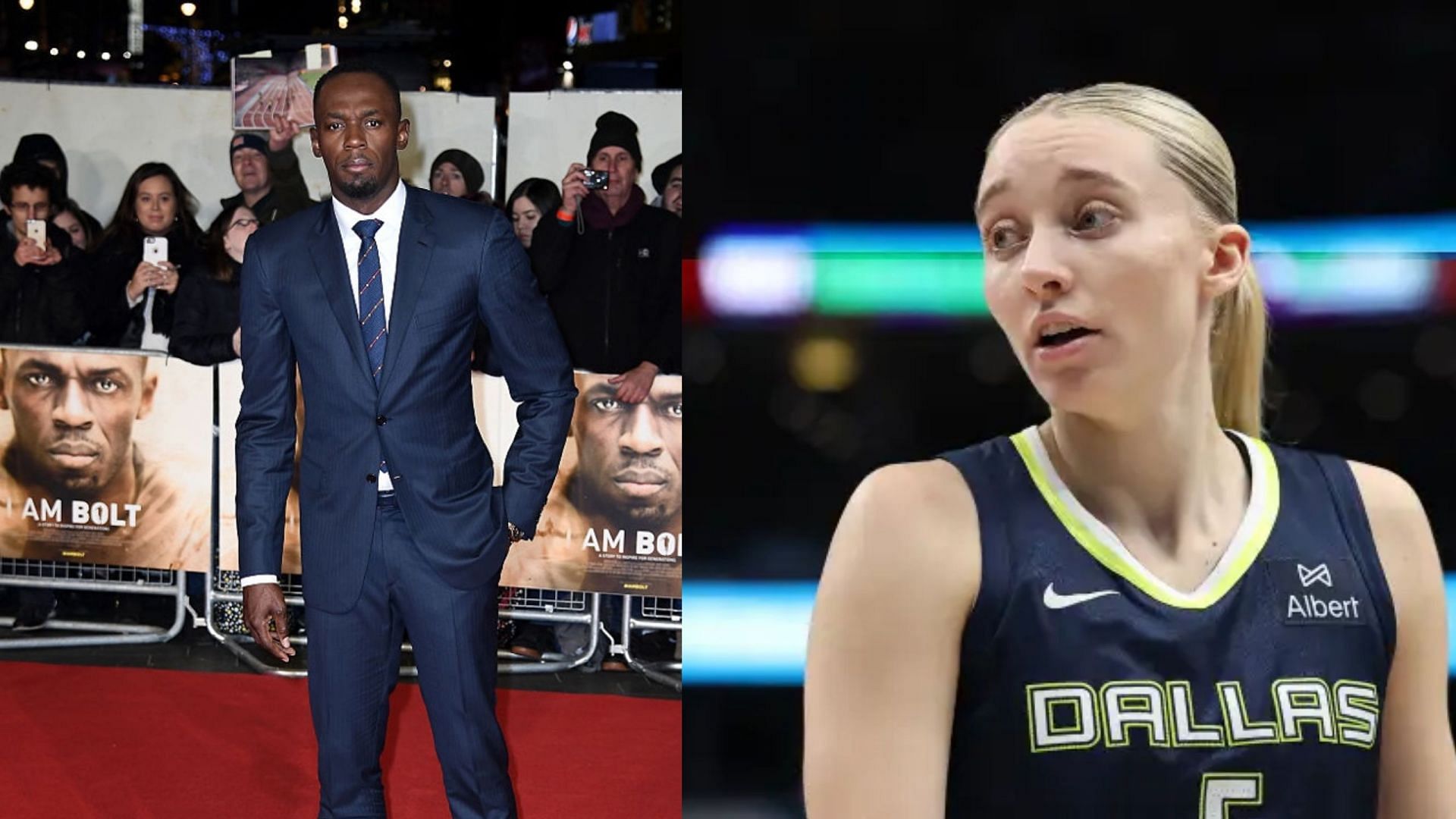 Paige Beuckers enjoys a fan moment with Usain Bolt ahead of the WNBA game against Las Vegas Aces [Image Source : Getty]
