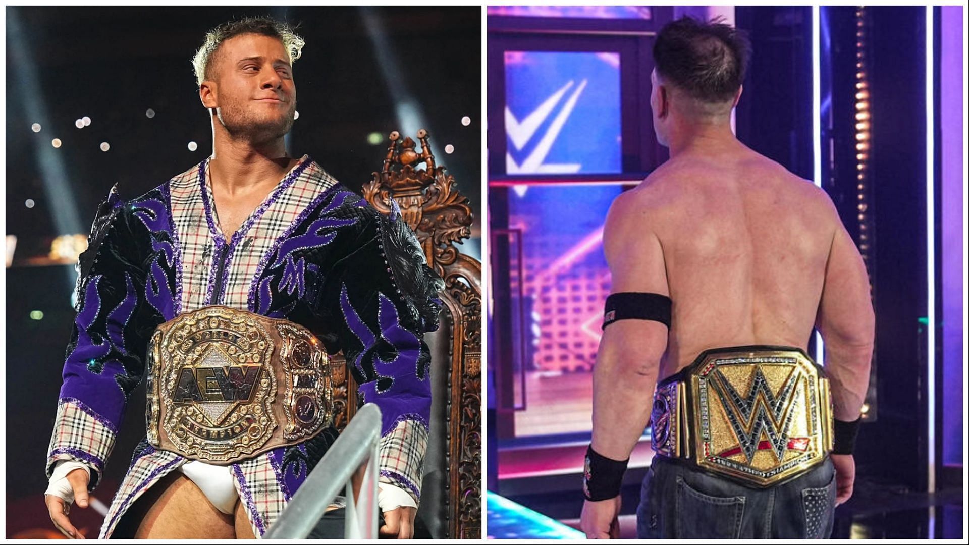 Maxwell Jacob Friedman and John Cena. (Photos: AllEliteWrestling.com and WWE.com)