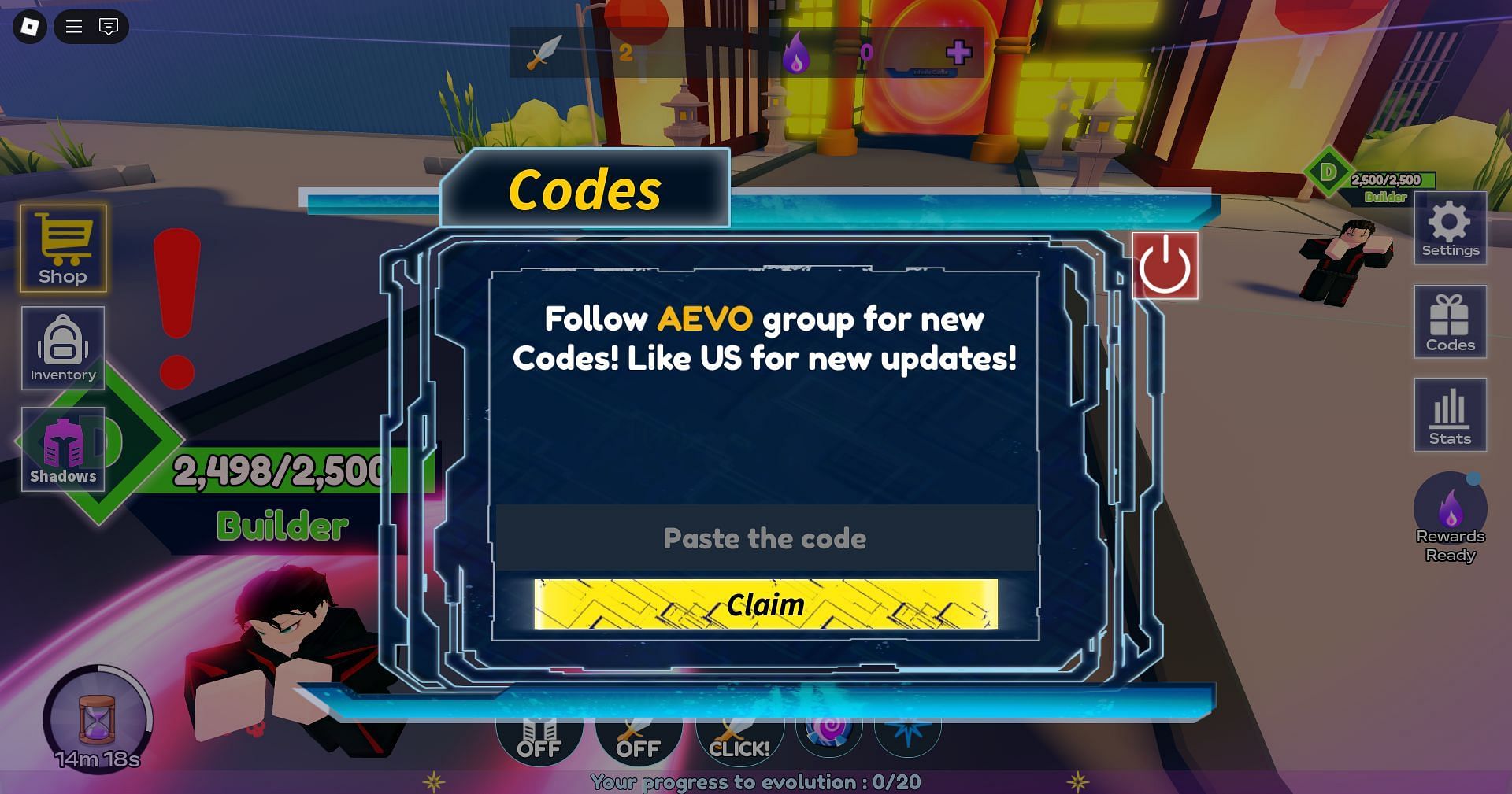 Redeem the code here (Image via Roblox)