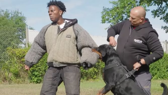 "Get off me, bro!": IShowSpeed gets bitten by a K9 police dog during IRL livestream in Slovenia