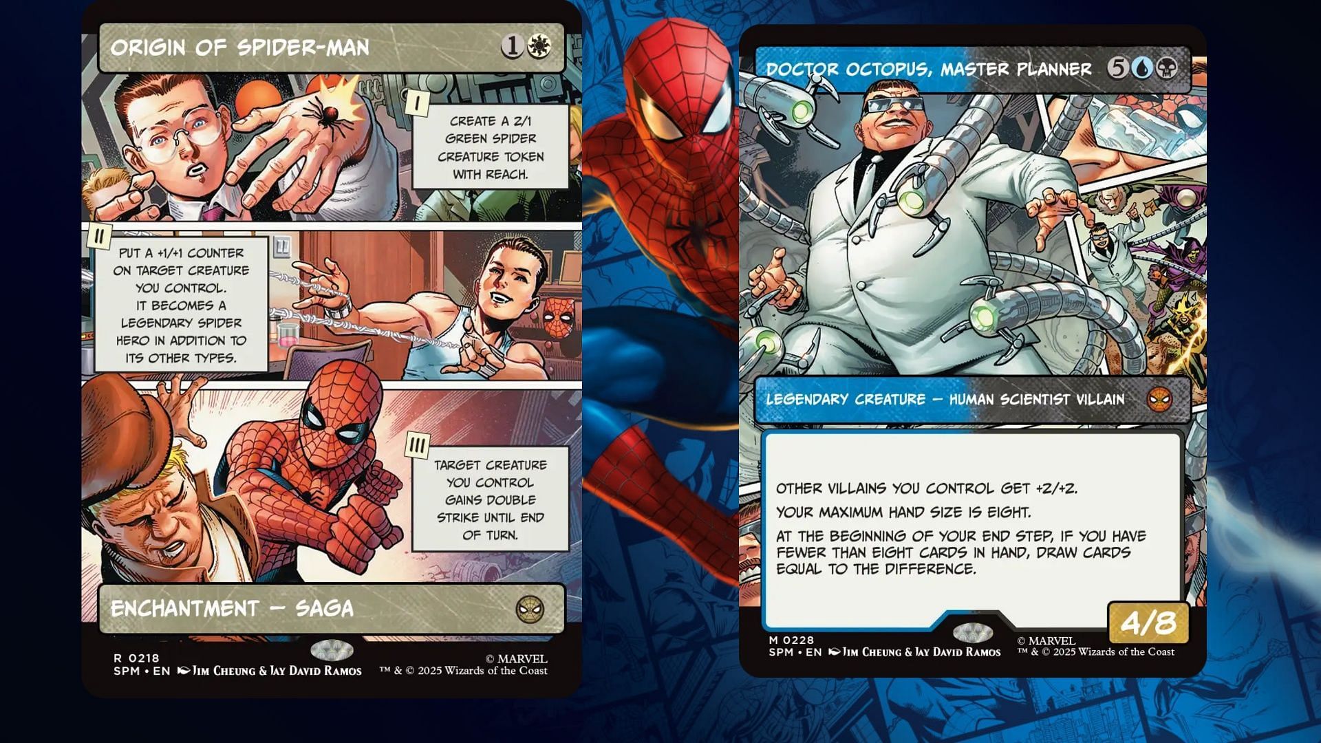 These comic panel treatments look amazing; in particular Doc Ock (Image via Wizards of the Coast)