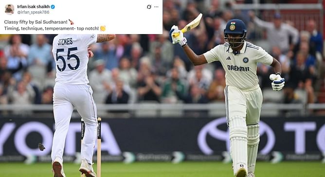 "Timing, technique, temperament" - Fans in awe as Sai Sudharsan smashes 61 in ENG vs IND 2025 4th Test
