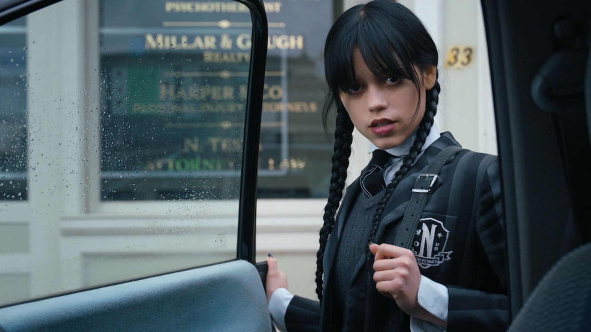 Jenna Ortega stars as Wednesday Addams in Wednesday season 1 (Image via Netflix)