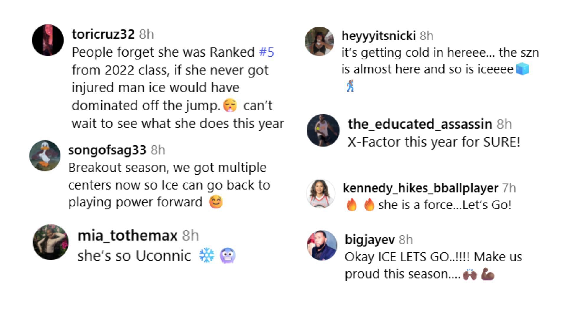 More reactions to Ice Brady&#039;s video (Image Source: @uconnwbb/Instagram)
