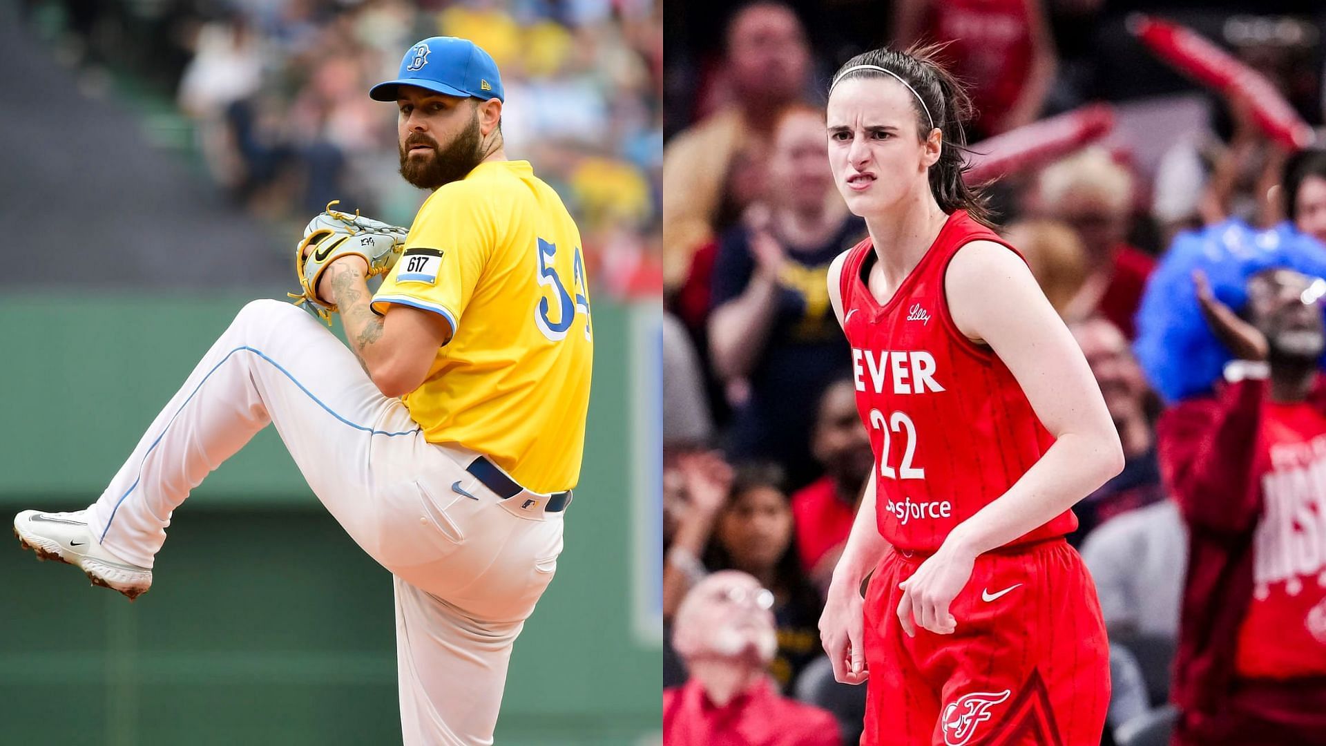 Lucas Giolito &amp; Caitlin Clark [Image via Imagn]