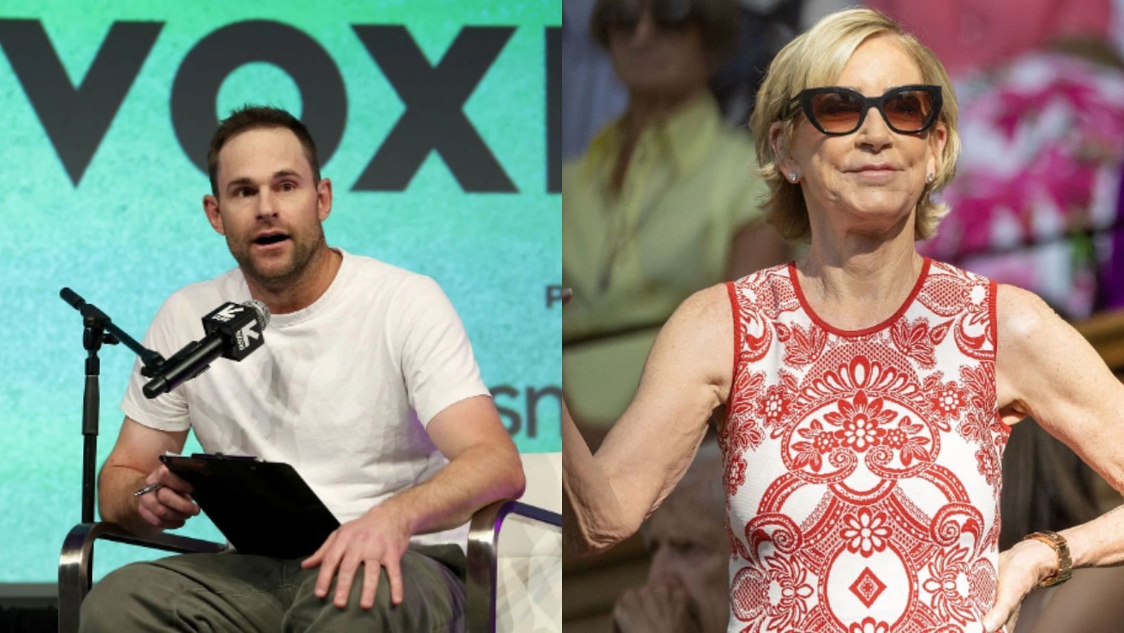 Andy Roddick reacts to fans questioning Chris Evert