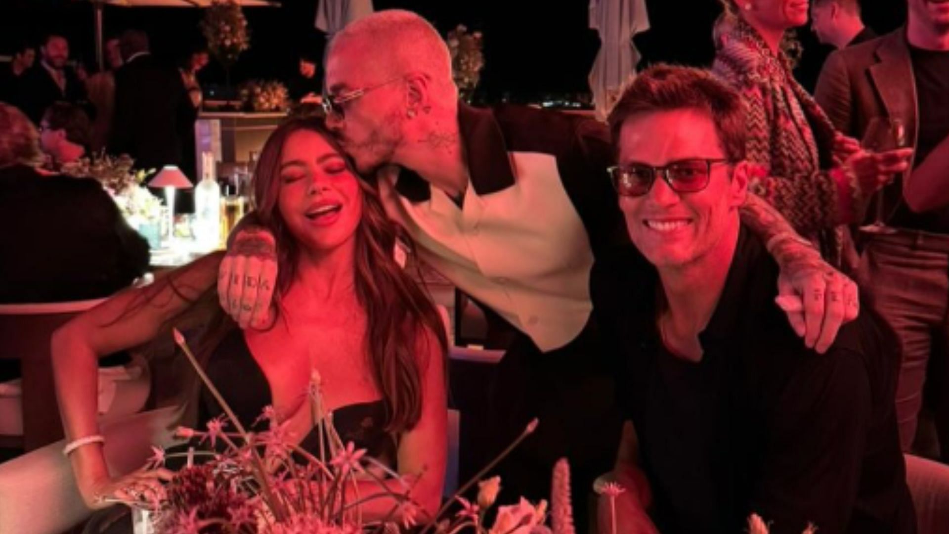 Sofia Vergara, J Balvin, and Tom Brady (Image via Instagram @sofiavergara)