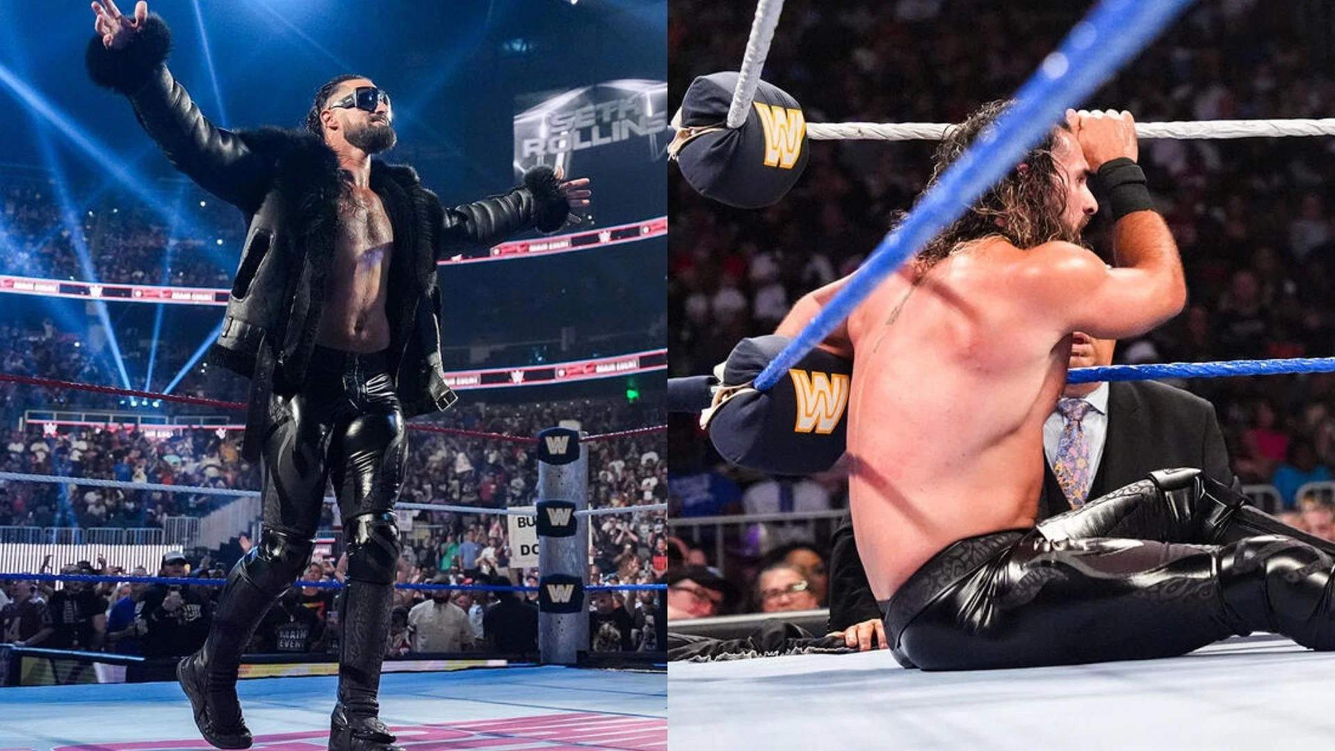 Rollins suffered an injury over the weekend. [Image credits: WWE.com]