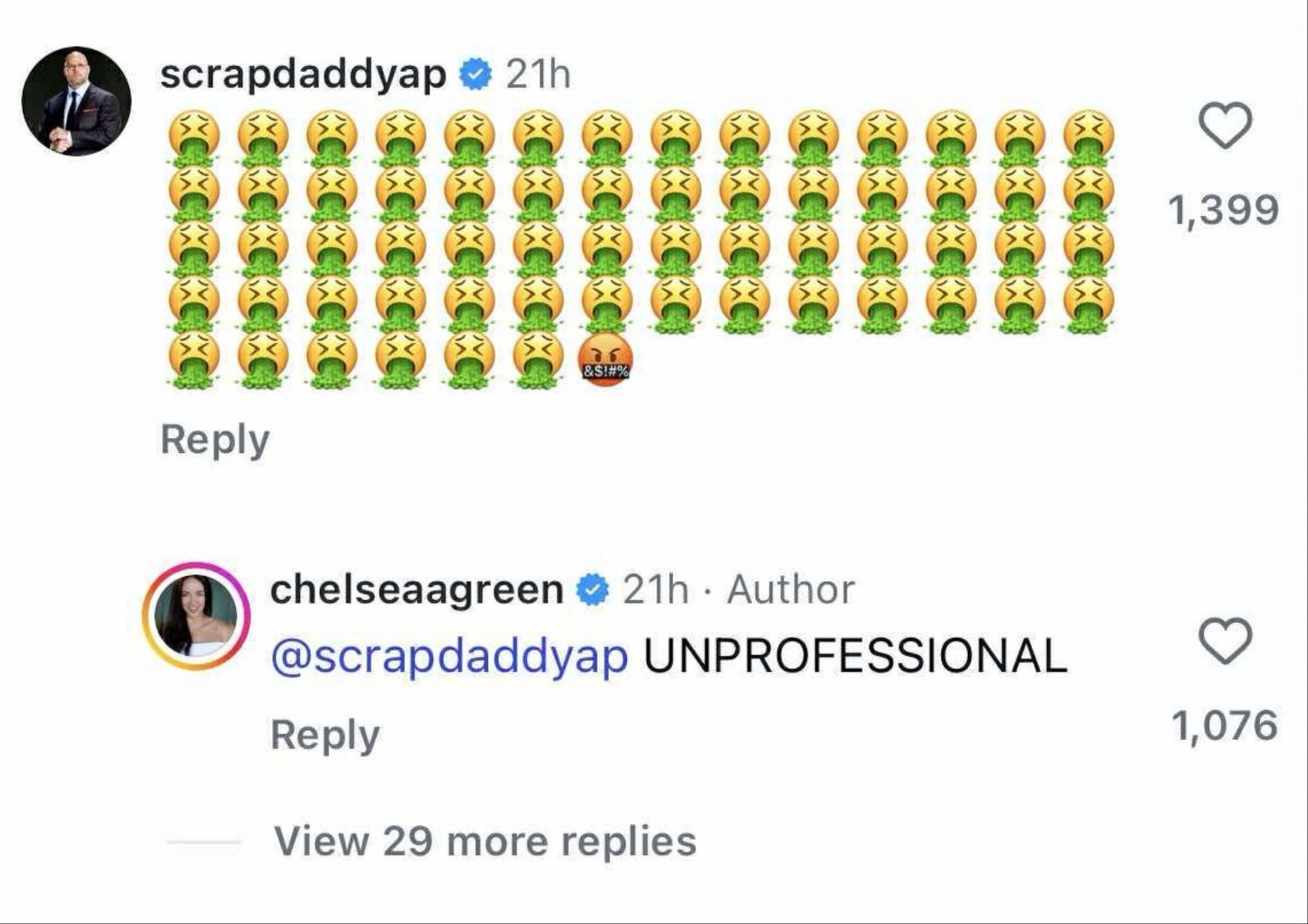 Chelsea Green responds to Adam Pearce. (Photo: Chelsea Green&#039;s IG)
