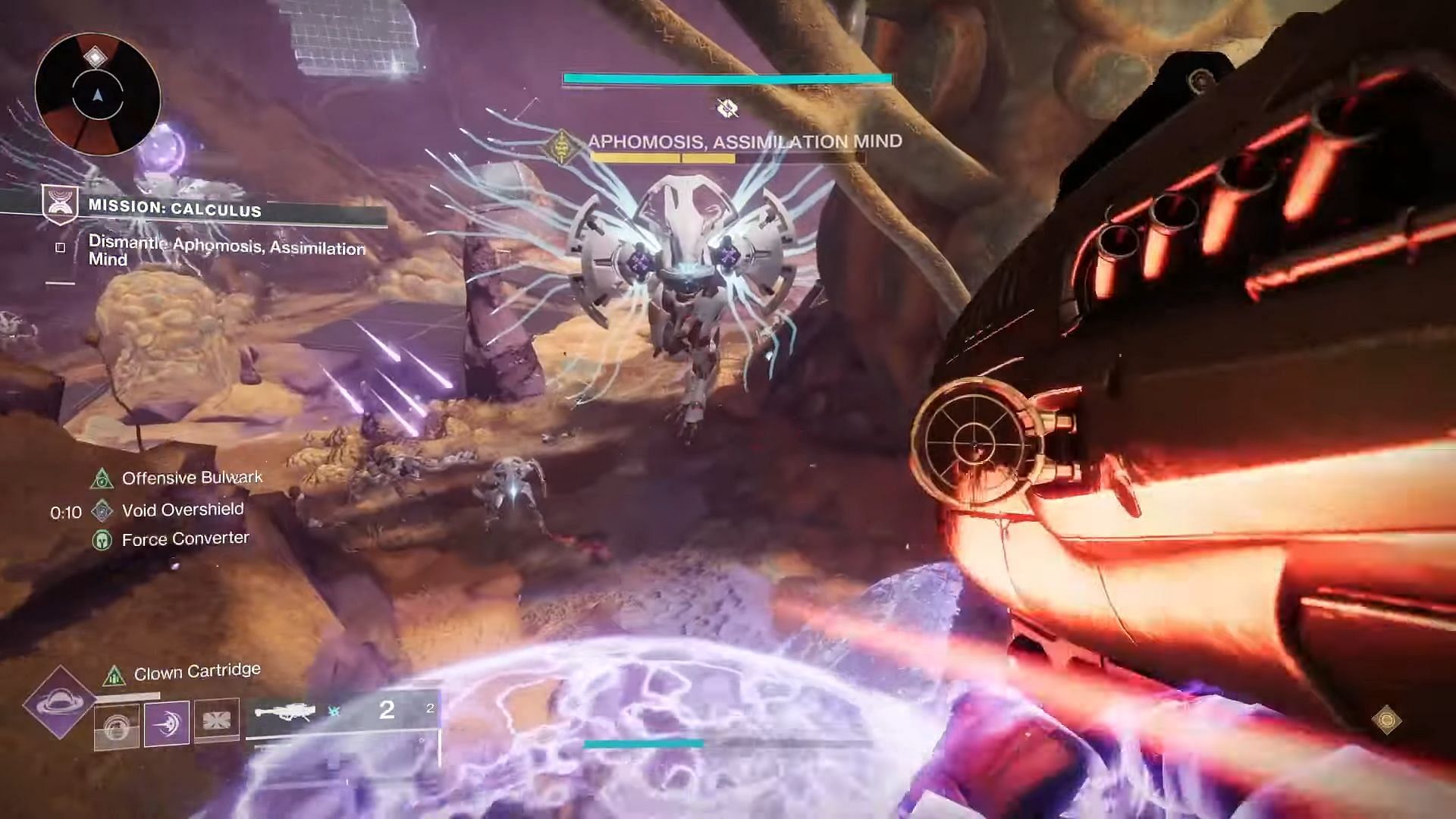 Deal with the first Aphomosis, Assimilation Mind that has no shield (Image via Bungie | YouTube/GuidingLight)