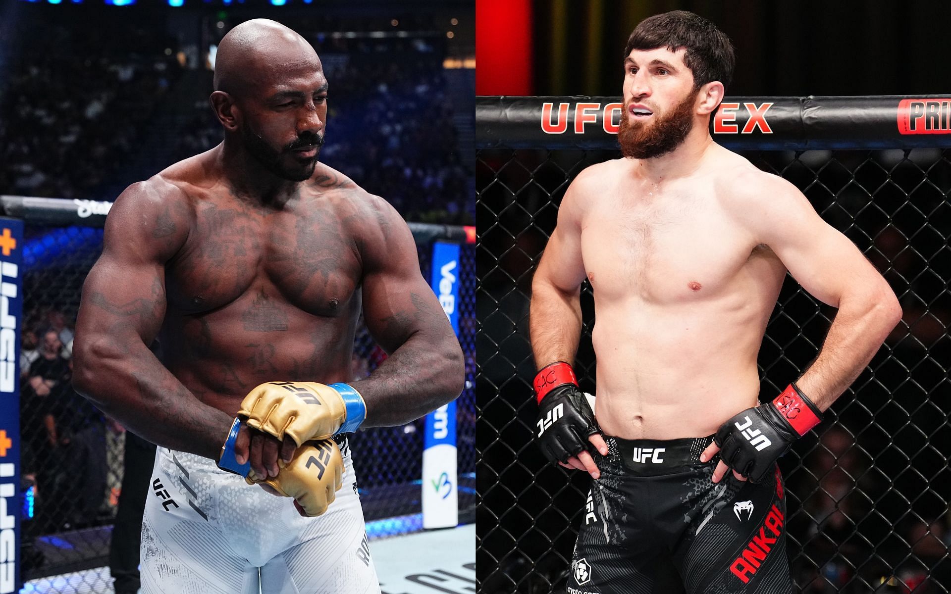 Khalil Rountree Jr. (left) talks what he hates about Magomed Ankalaev (right). [Images courtesy: Getty]