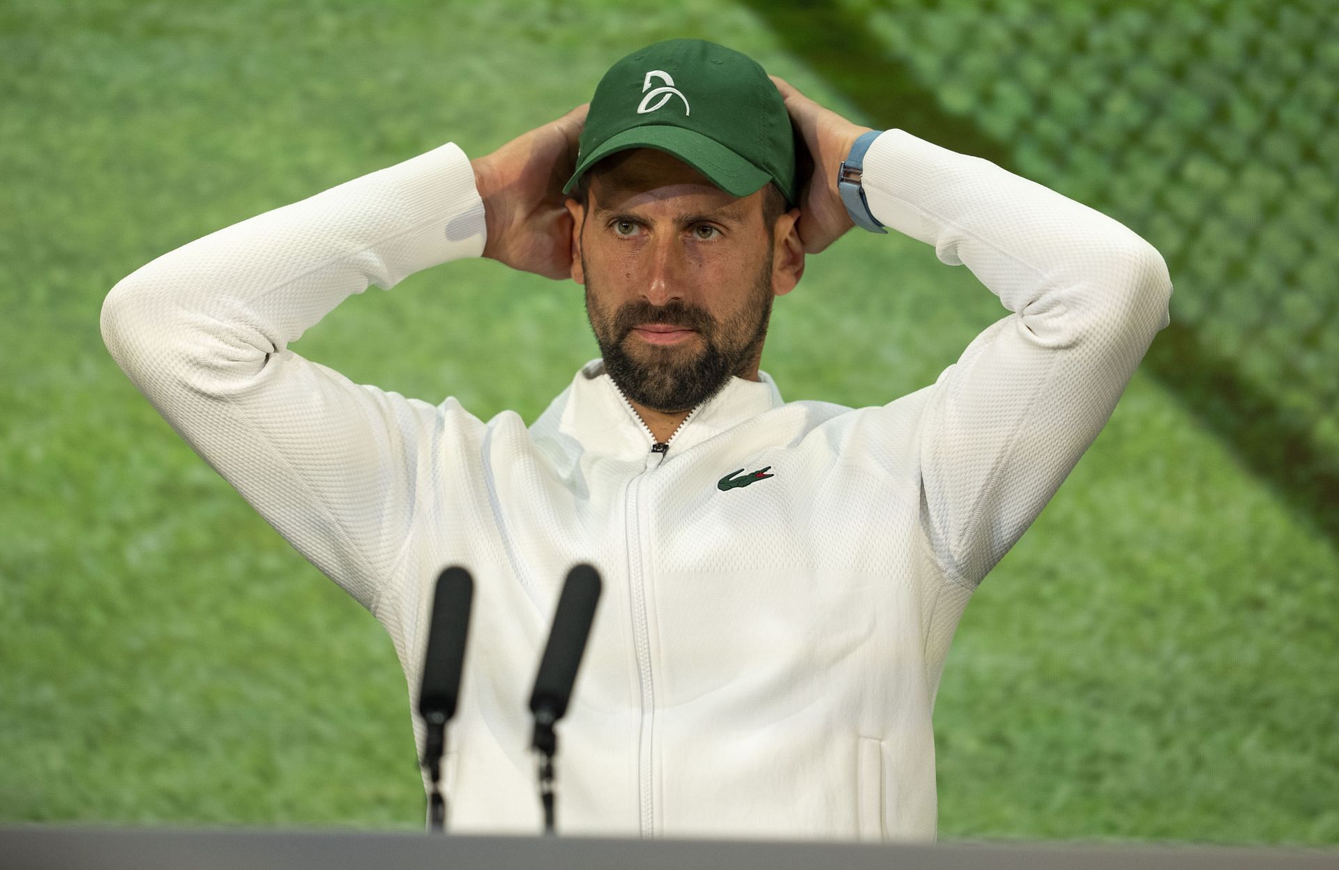 Novak Djokovic at the 2025 Wimbledon Championships. Image: Getty