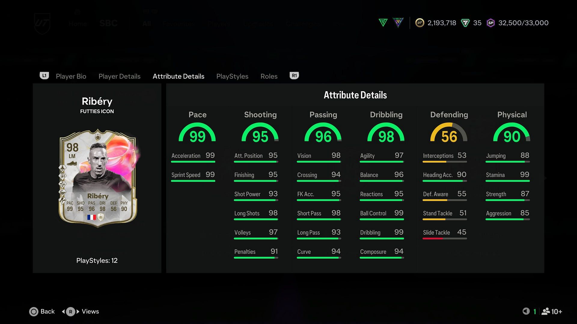 The stats (Image via EA Sports)