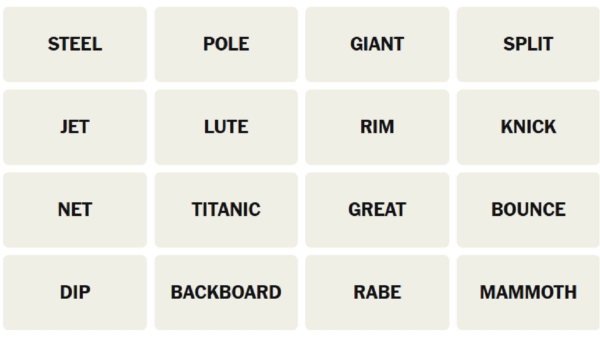 All words for today&#039;s New York Times Connections puzzle (Image via The New York Times)