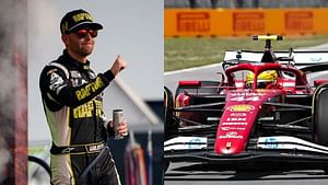 Hendrick Motorsports star William Byron reacts as F1 royalty Lewis Hamilton tops the FP1 at Silverstone